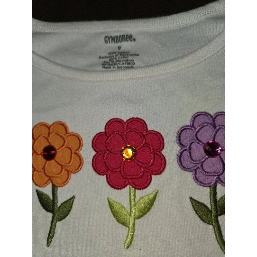 Gymboree pretty posies floral tops‎ lot of 2 size 9 shirts tank